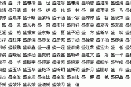 盛姓女孩名字大全-盛姓女孩起名字大全-盛姓名字大全姓名